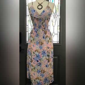 J. Bella Woman Floral Spaghetti Strap Midi Sun Dress